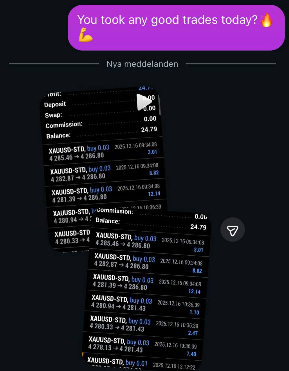 Member profit screenshot 3 showing trading gains